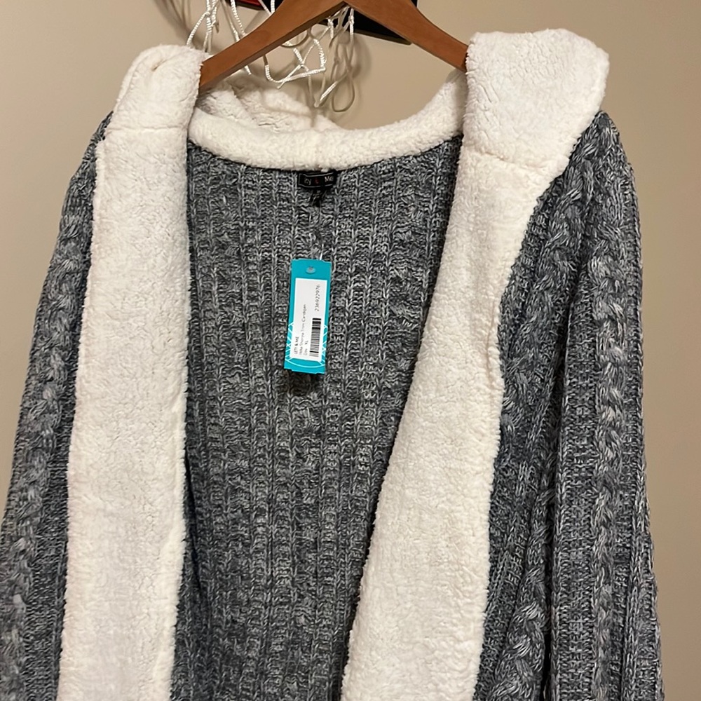 Faux Sherpa Trimmed Cardigan from Stitch Fix NWT
